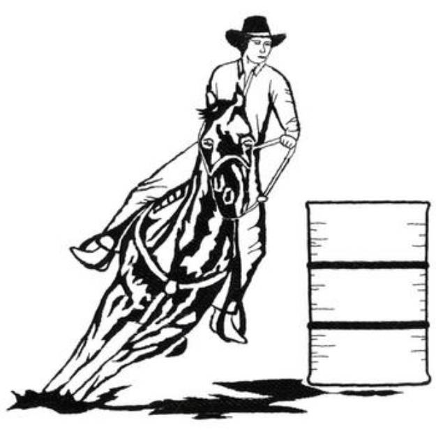 Picture of Barrel Racer Outline Machine Embroidery Design