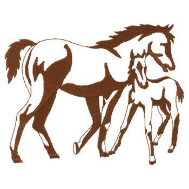 Picture of Horse And Colt Machine Embroidery Design