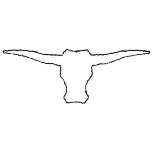 Picture of Steer Head Outline Machine Embroidery Design