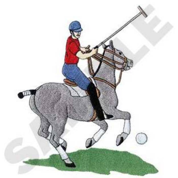 Picture of Polo Player Machine Embroidery Design