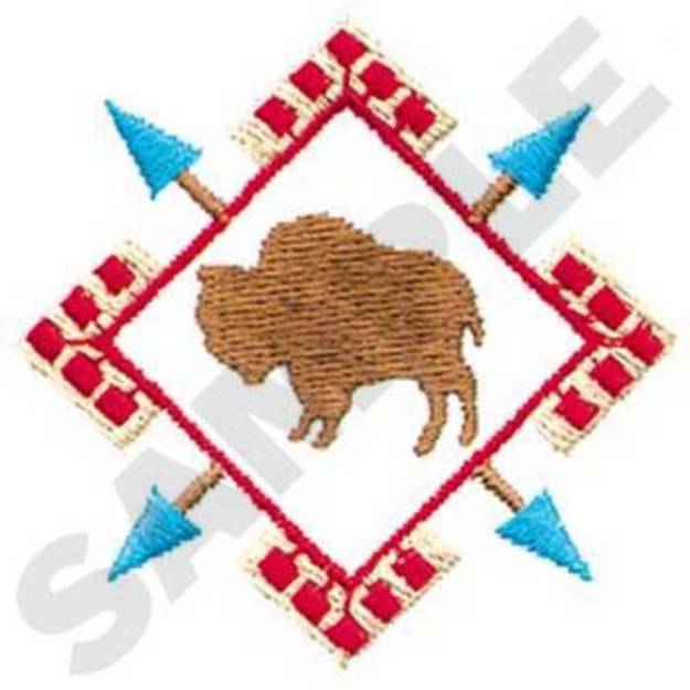 Picture of Buffalo With Arrows Machine Embroidery Design