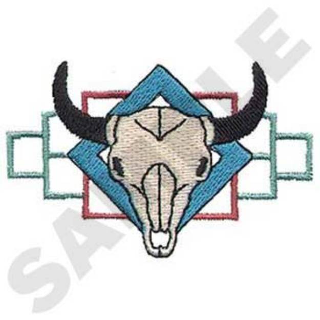 Picture of Buffalo Skull Machine Embroidery Design