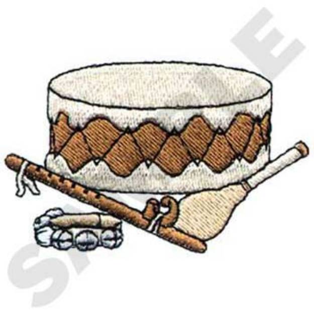 Picture of Native Music Instruments Machine Embroidery Design