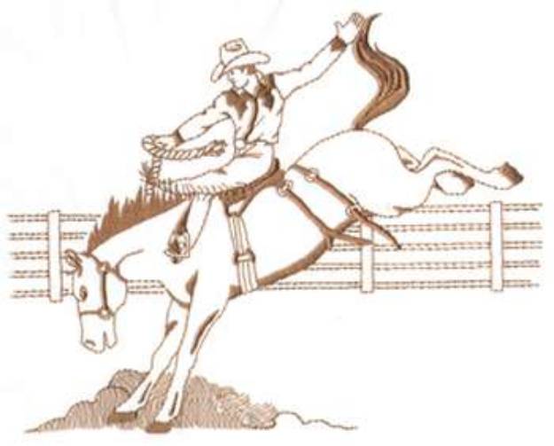Picture of Saddle Bronc Rider Machine Embroidery Design