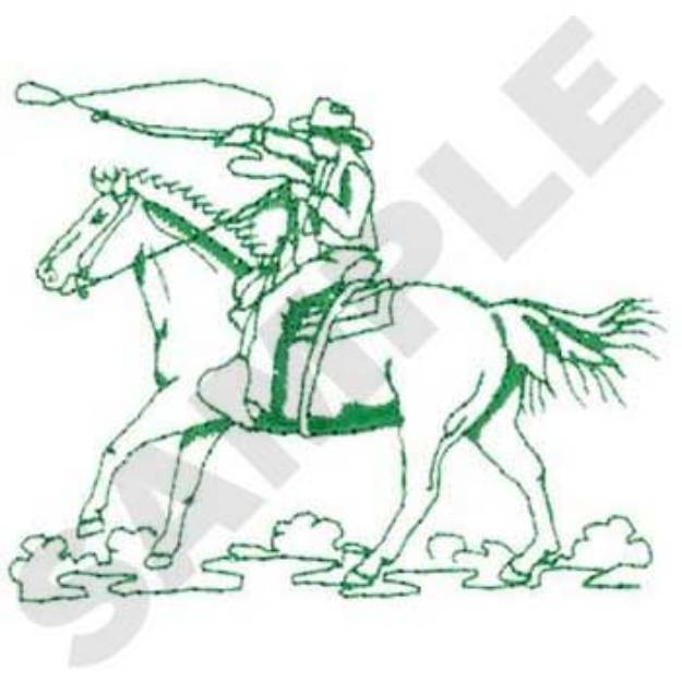 Picture of Cowboy Outline Machine Embroidery Design
