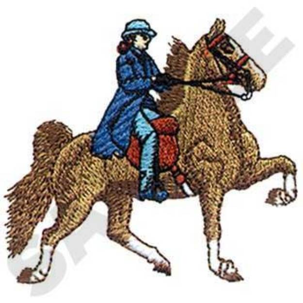 Picture of Saddlebred With Rider Machine Embroidery Design
