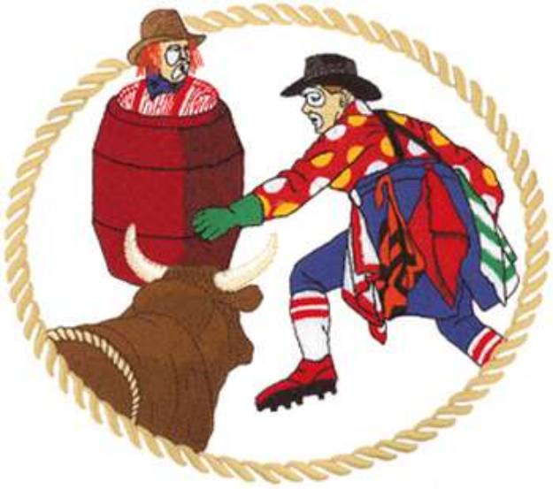 Picture of Rodeo Clowns Machine Embroidery Design