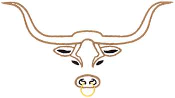 Longhorn Outline Machine Embroidery Design