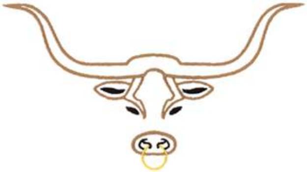 Picture of Longhorn Outline Machine Embroidery Design