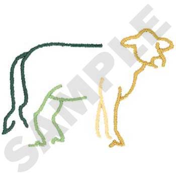 Bull Outline Machine Embroidery Design