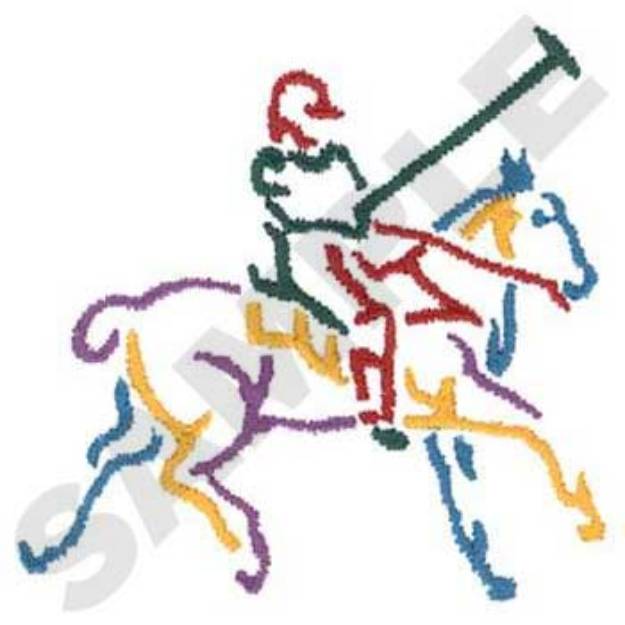Picture of Polo Player Outline Machine Embroidery Design