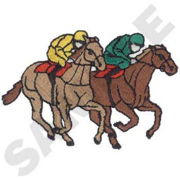 Picture of Horse Racing Logo Machine Embroidery Design