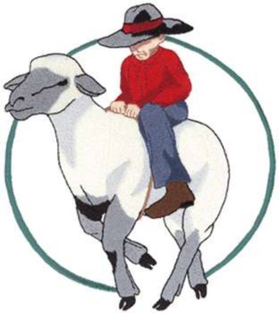 Picture of Mutton Busting Machine Embroidery Design