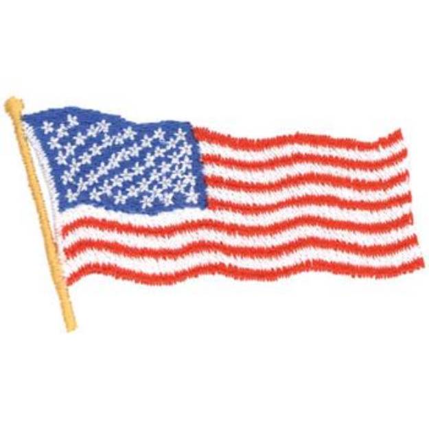 Picture of US Flag Machine Embroidery Design