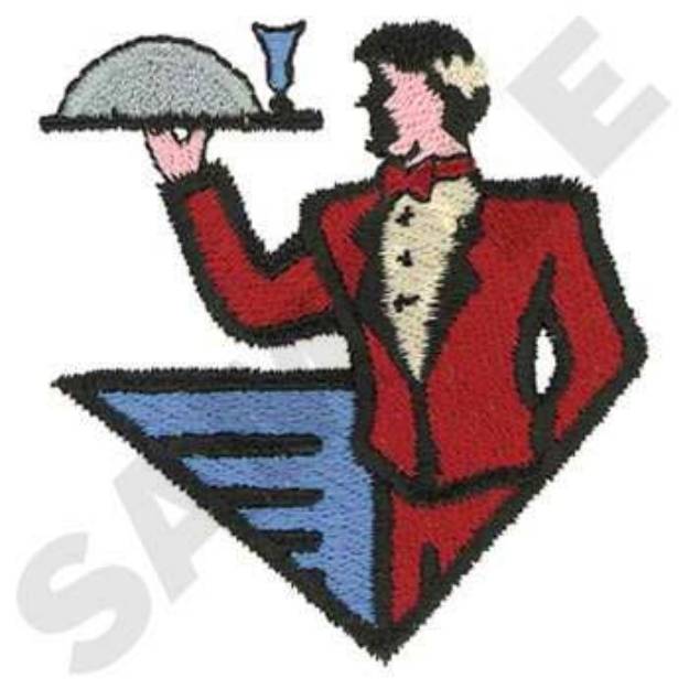 Picture of Waiter Logo Machine Embroidery Design