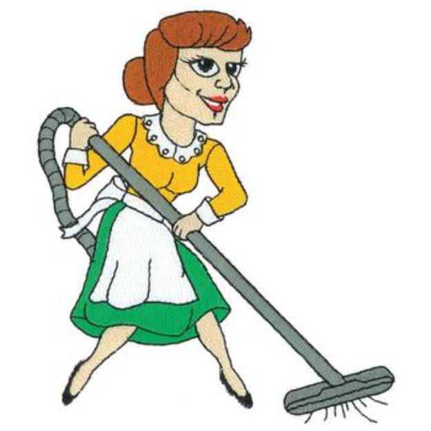 Picture of Maid With Vacuum Machine Embroidery Design