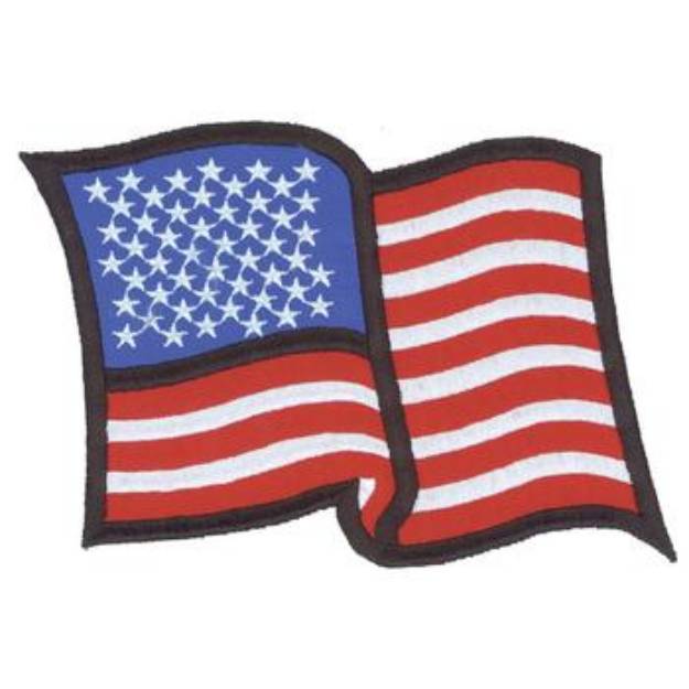 Picture of American Flag Applique Machine Embroidery Design