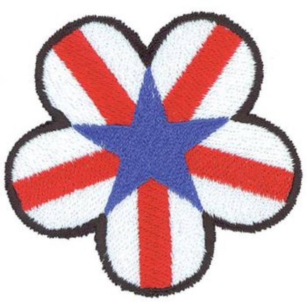 Picture of USA Star Flower Machine Embroidery Design