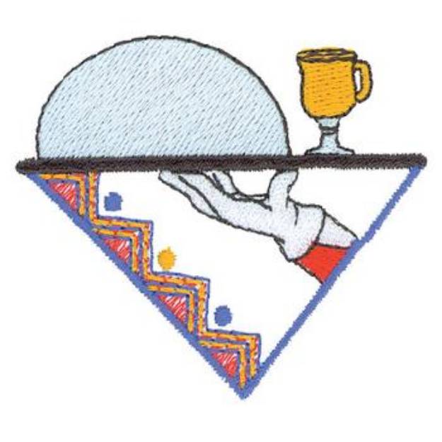Picture of Waiter Waitress Logo Machine Embroidery Design