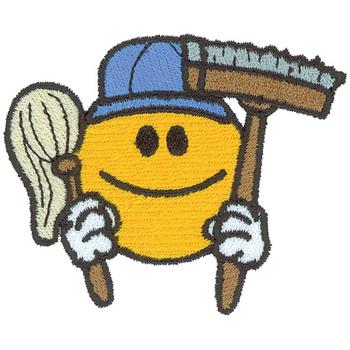 Smiley Janitor Machine Embroidery Design