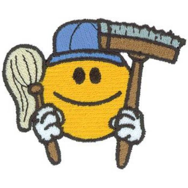 Picture of Smiley Janitor Machine Embroidery Design