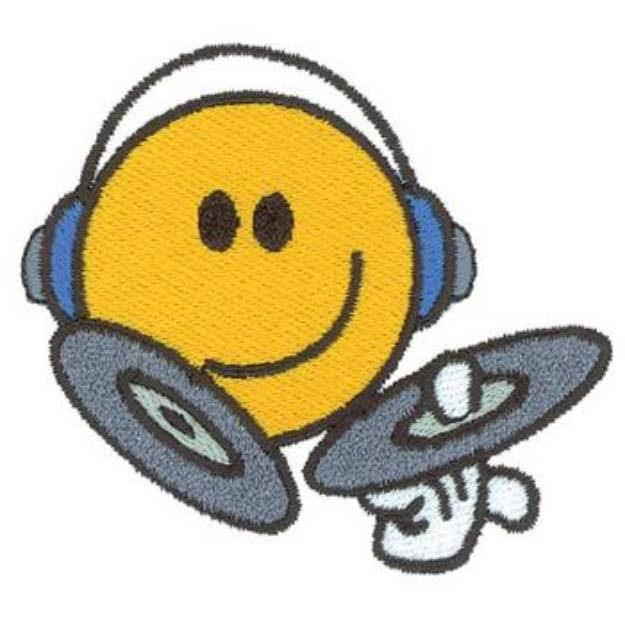 Picture of Smiley Disc Jockey Machine Embroidery Design