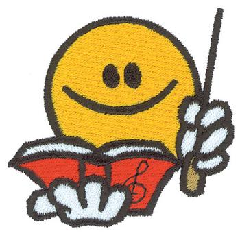 Smiley Conductor Machine Embroidery Design