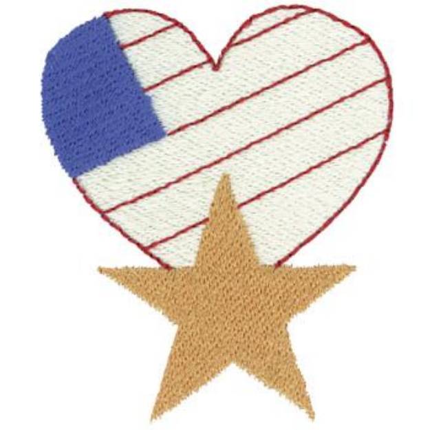 Picture of Star And Heart Machine Embroidery Design