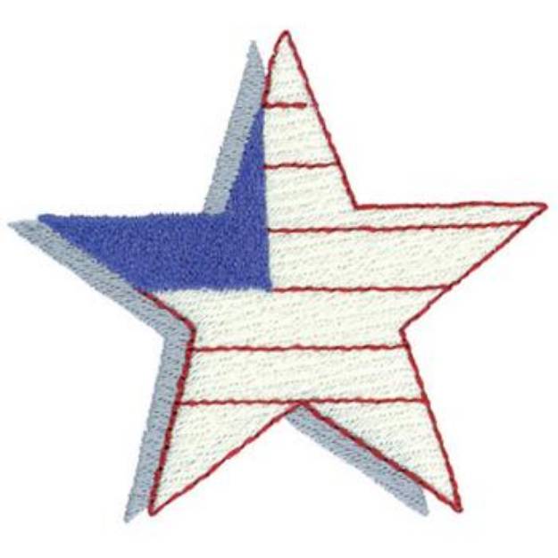 Picture of Star With Shadow Machine Embroidery Design