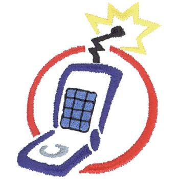 Flip Cell Phone Machine Embroidery Design