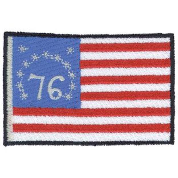 Picture of 1976 USA  Flag Machine Embroidery Design