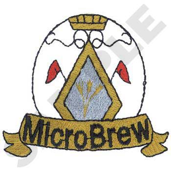 Micro Brew Logo Machine Embroidery Design