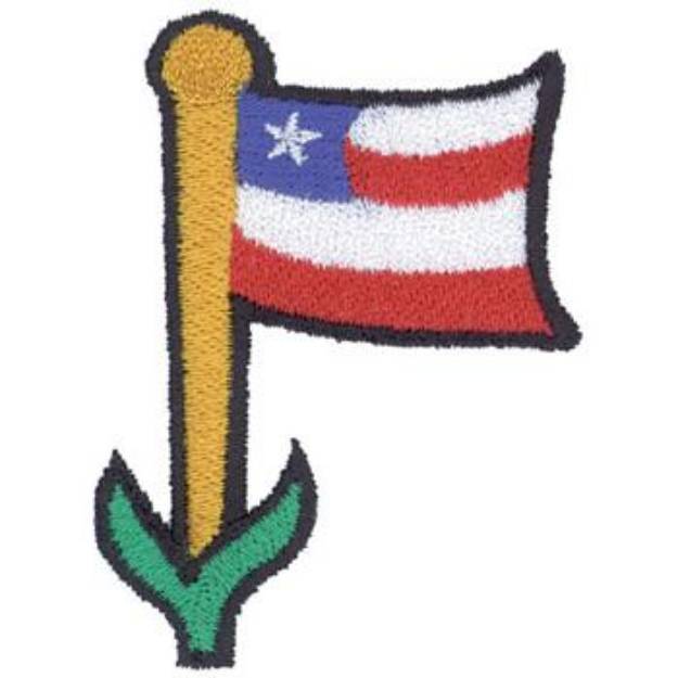 Picture of Flag Pole Machine Embroidery Design