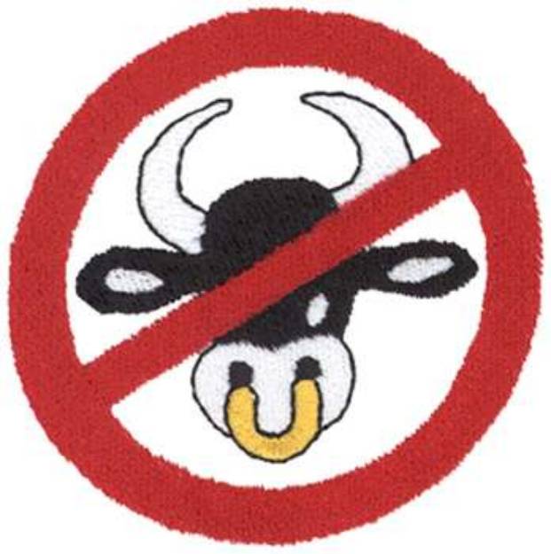 Picture of No Bull Sign Machine Embroidery Design