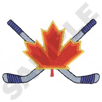 Canadian Hockey Sticks Machine Embroidery Design