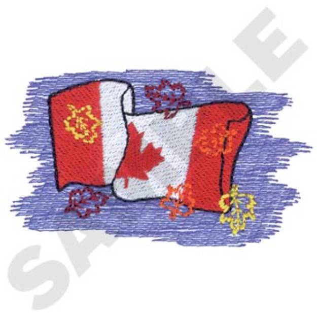 Picture of Waving Flag Machine Embroidery Design