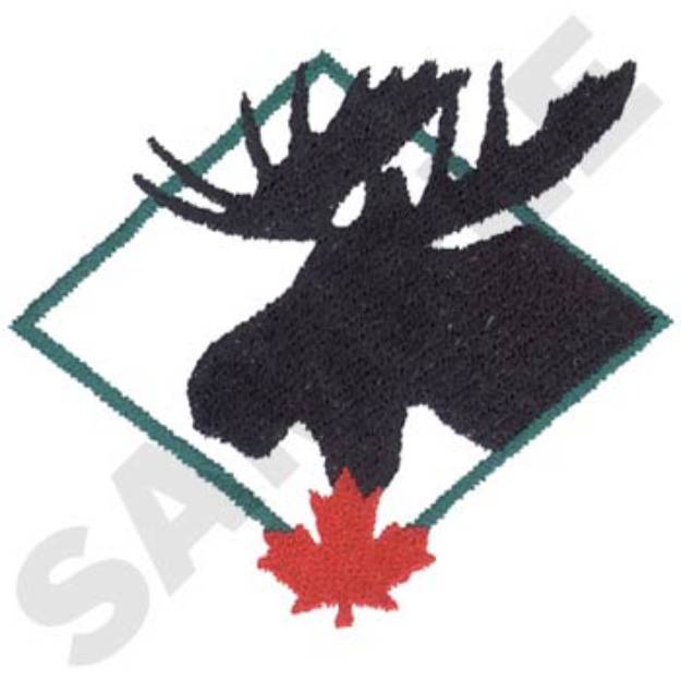 Picture of Canadian Moose Silhouette Machine Embroidery Design
