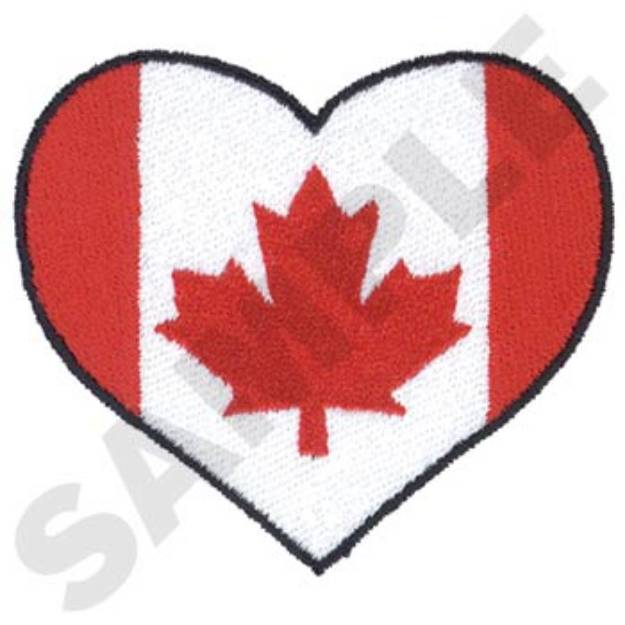 Picture of Heart Maple Leaf Machine Embroidery Design