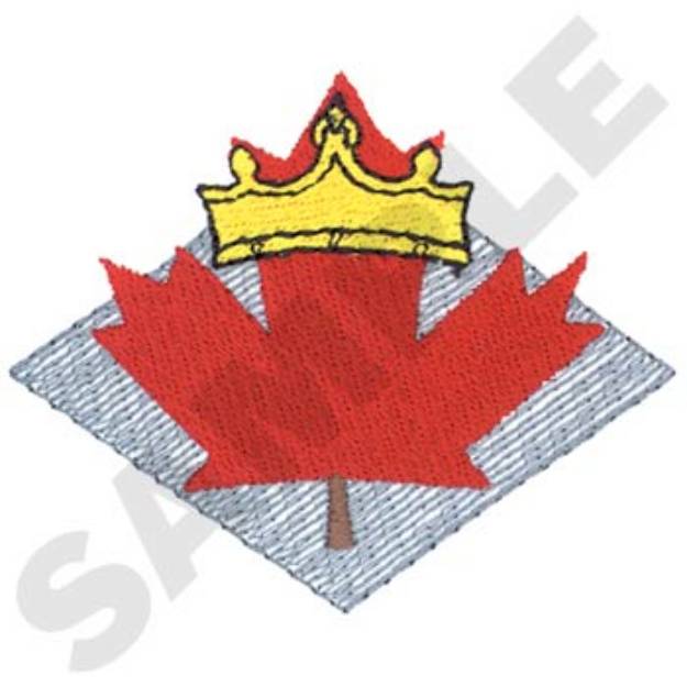 Picture of Maple Leaf & Crown Machine Embroidery Design