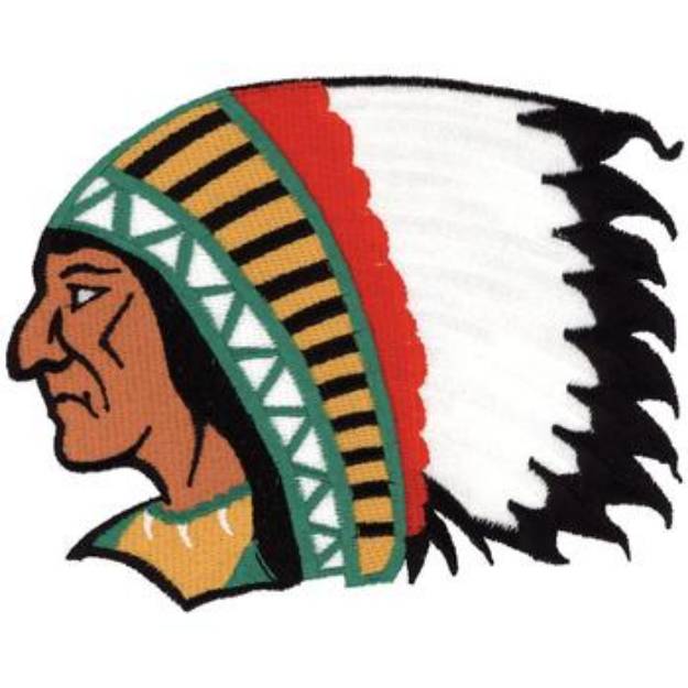 Picture of Indian Head Machine Embroidery Design