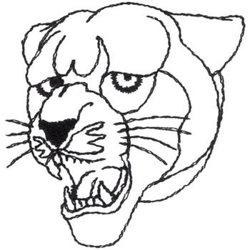 Panther Outline Machine Embroidery Design