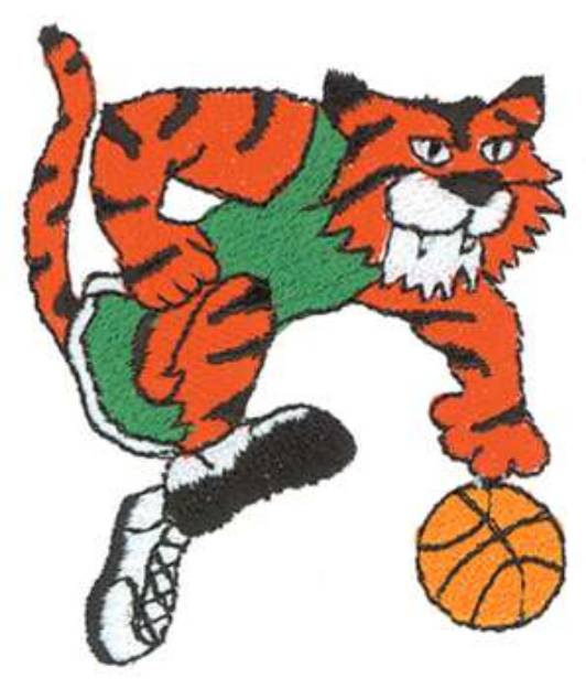 Picture of Basketball Tiger Machine Embroidery Design