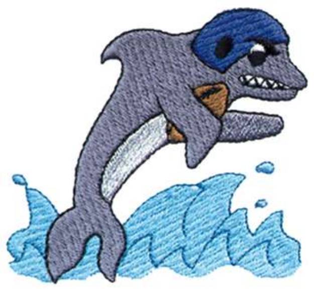 Picture of Dolphin Football Machine Embroidery Design