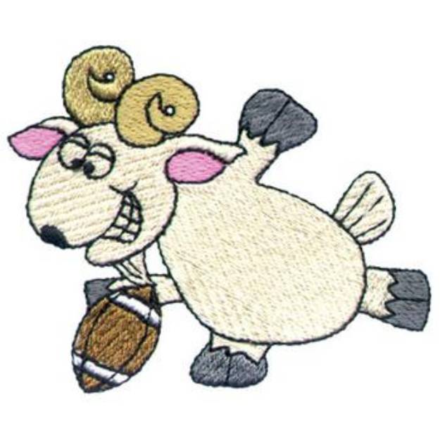 Picture of Ram Football Mascot Machine Embroidery Design