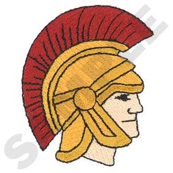 Trojan Head Mascot Machine Embroidery Design
