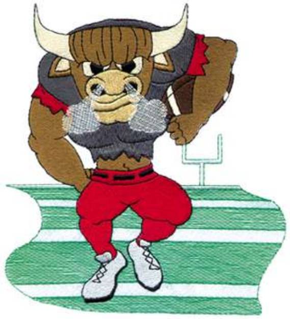 Picture of Charging Bull Mascot Machine Embroidery Design