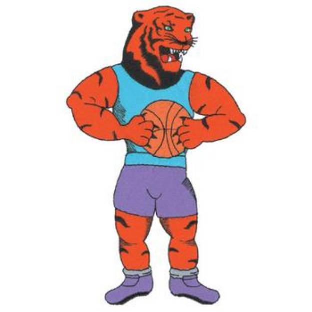 Picture of Tiger Basketball Mascot Machine Embroidery Design