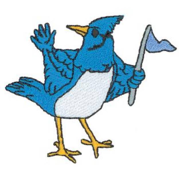 Picture of Cheering Blue Jay Machine Embroidery Design