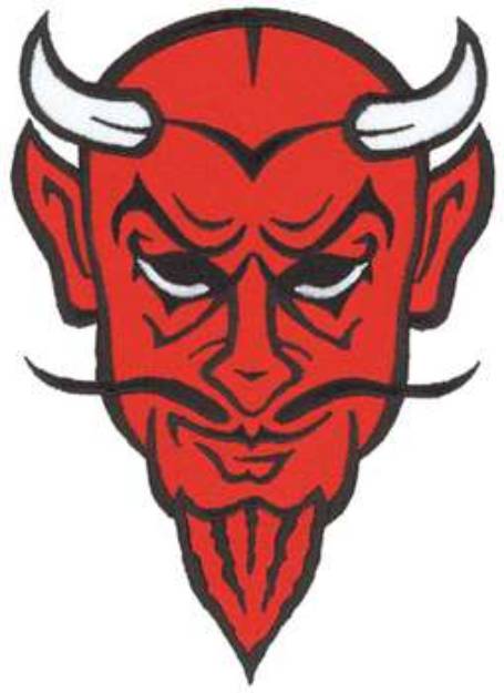 Picture of Devil Head Mascot Machine Embroidery Design