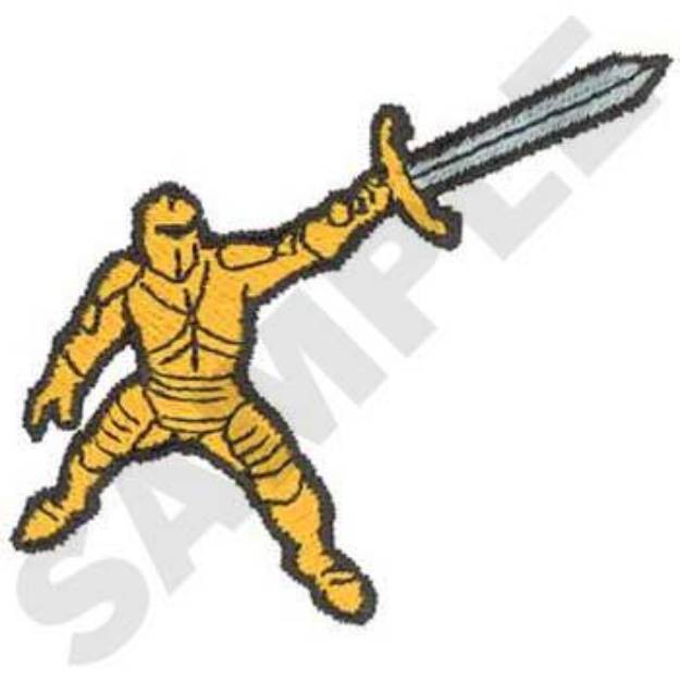 Picture of Gold Knight Machine Embroidery Design